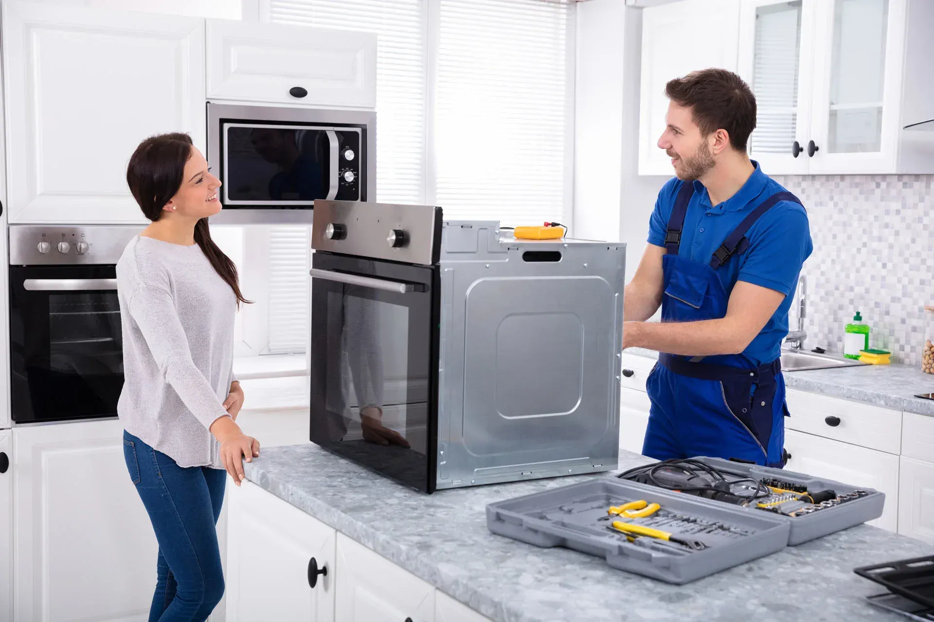 Ramson Appliances technician repairing a home appliance in Howey-in-the-Hills, FL
