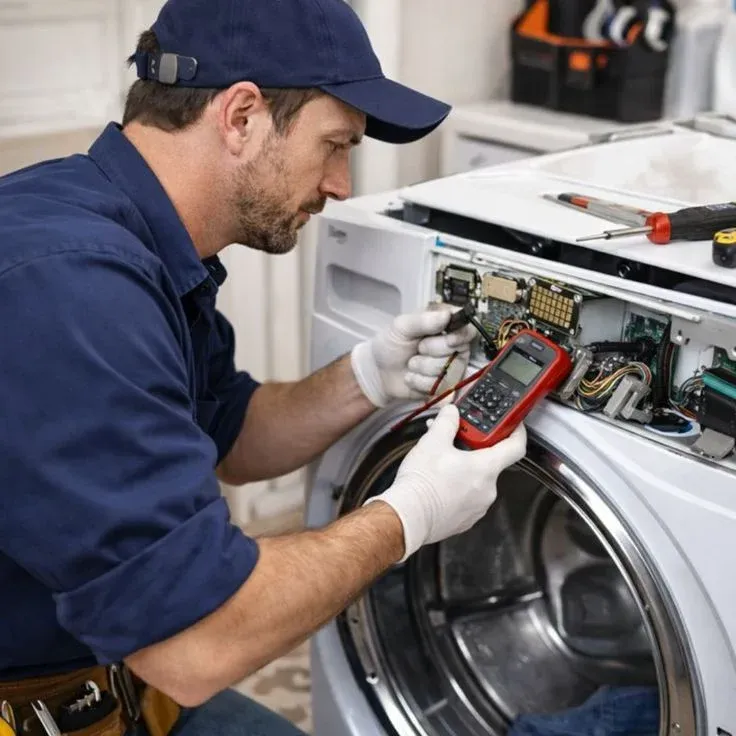 Ramson Appliances technician repairing an appliance at a property in Minneola, FL